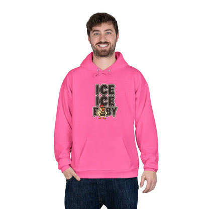 ICE ICE BABY Funny Chicken Hoodie – Retro Hip-Hop Pullover for Music Fans, Students & Cold-Weather Comedians