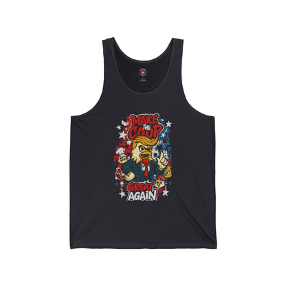 Make the Coop Great Again Ribbed Tank – Cock-a-Doodle-Don Presidential  Poultry 🐔🍹