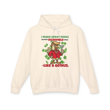 Like A Genius Hoodie – Funny Political Graphic Pullover | Unisex Relaxed Fit | Ethically Made & OEKO-TEX Certified Streetwear
