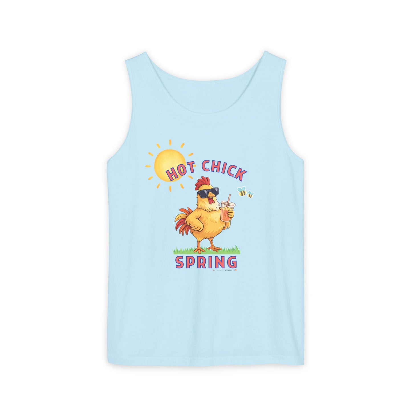 Hot Chick Spring Tank Top – Funny Chicken Graphic Tank, Big Chick Energy Summer Shirt, Cute Sassy Tank