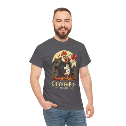 ChickenPop Sucker For a Pop Vampire Rooster Halloween T-Shirt – Funny Spooky Graphic Tee for Fall & Costume Season