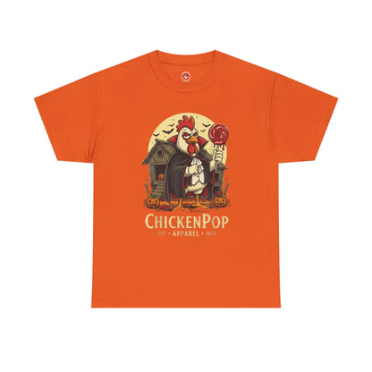 ChickenPop Sucker For a Pop Vampire Rooster Halloween T-Shirt – Funny Spooky Graphic Tee for Fall & Costume Season