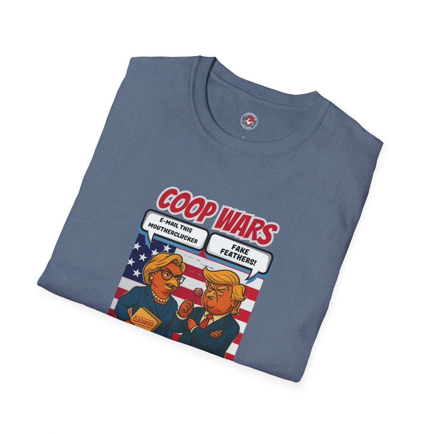 Coop Wars™ Tee – Hilaregg Cluckton vs. Cock-a-Doodle-Don | Political Chicken Fight Shirt