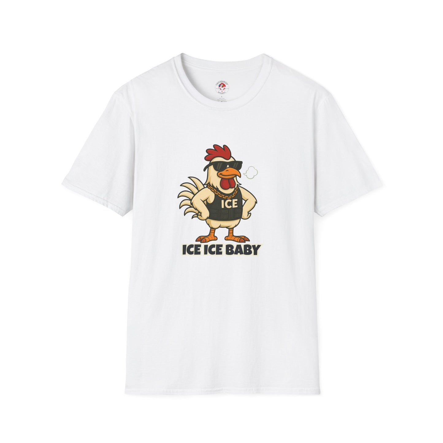🧊 ICE ICE BABY Funky Chicken Agent T-Shirt – Coop Daddy Parody Tee for Music & Poultry Fans - Chickenpop Apparel Company
