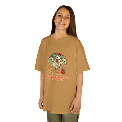 Mummy Chicken Mayhem T-Shirt: Funny Halloween Chicken Costume Shirt | Lil' Cluckers Spooky Apparel