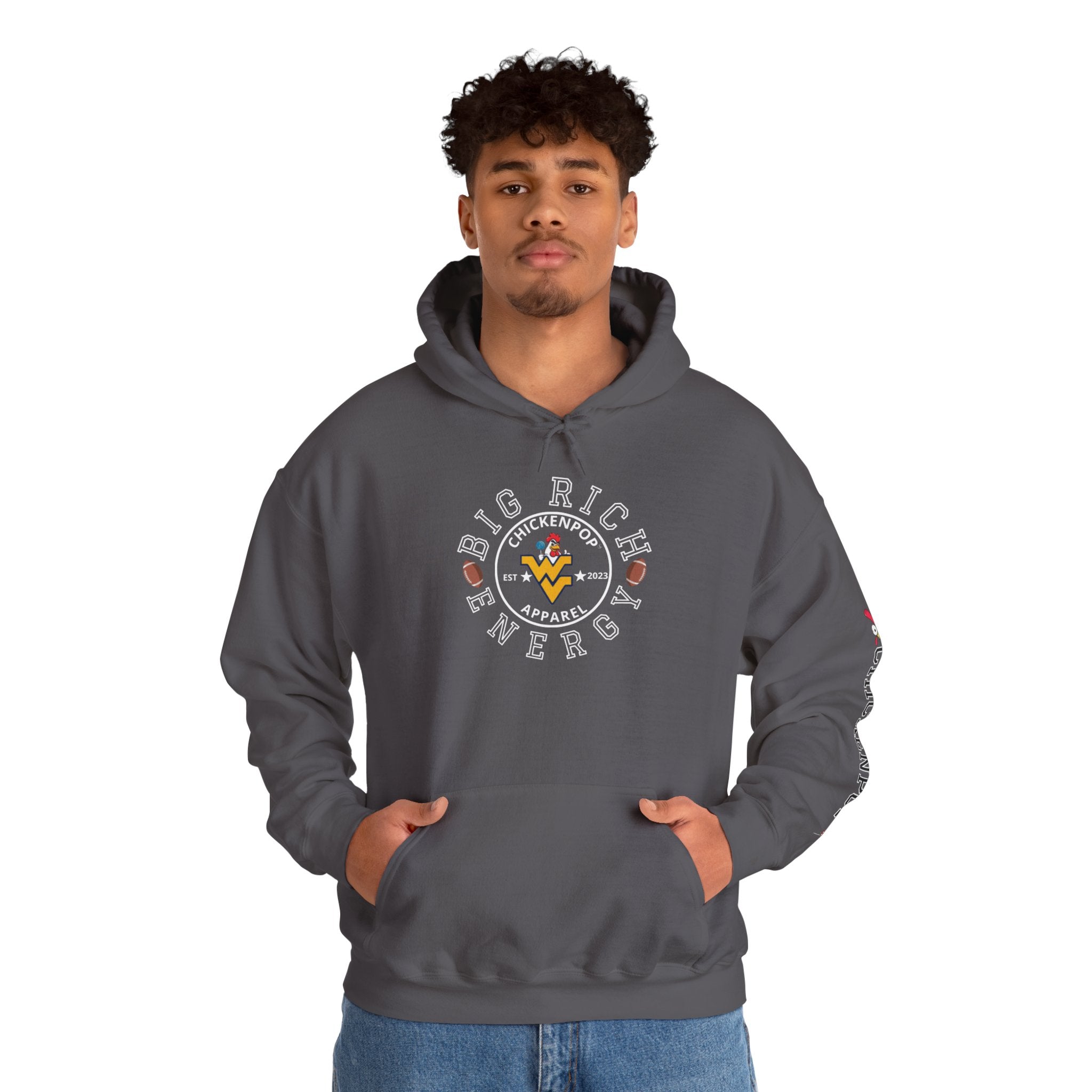 Big Rich Energy WV Logo Unisex Hoodie - ChickenPop Arm Logo Edition