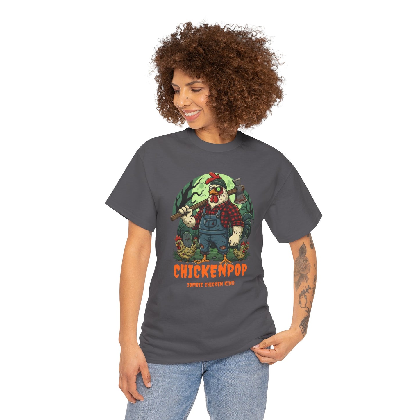 Zombie Chicken King Halloween Shirt – Funny Spooky T-Shirt