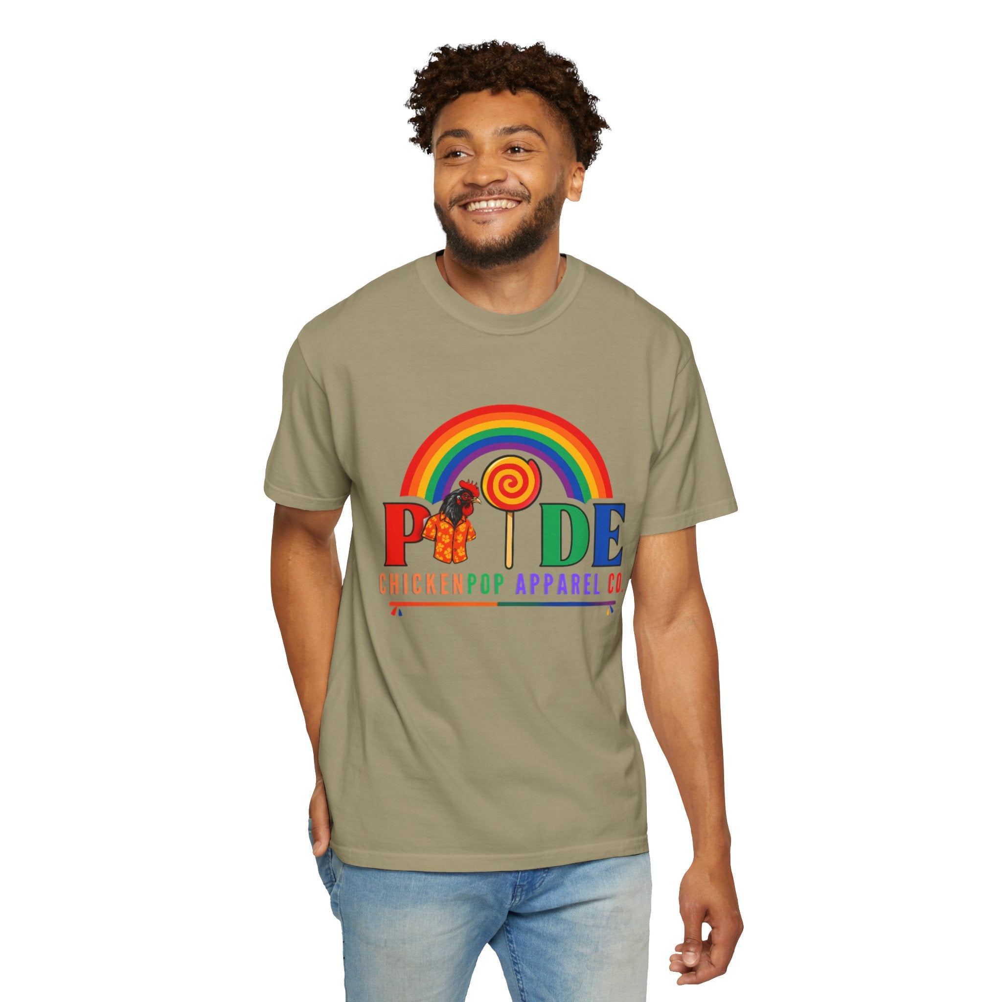 Pride Rainbow Lollipop T-Shirt — "PRIDE" ChickenPop Apparel Co. Graphic Tee