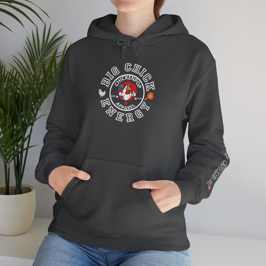 Big Chick Energy Unisex Hoodie — ChickenPop Apparel Logo Sweatshirt