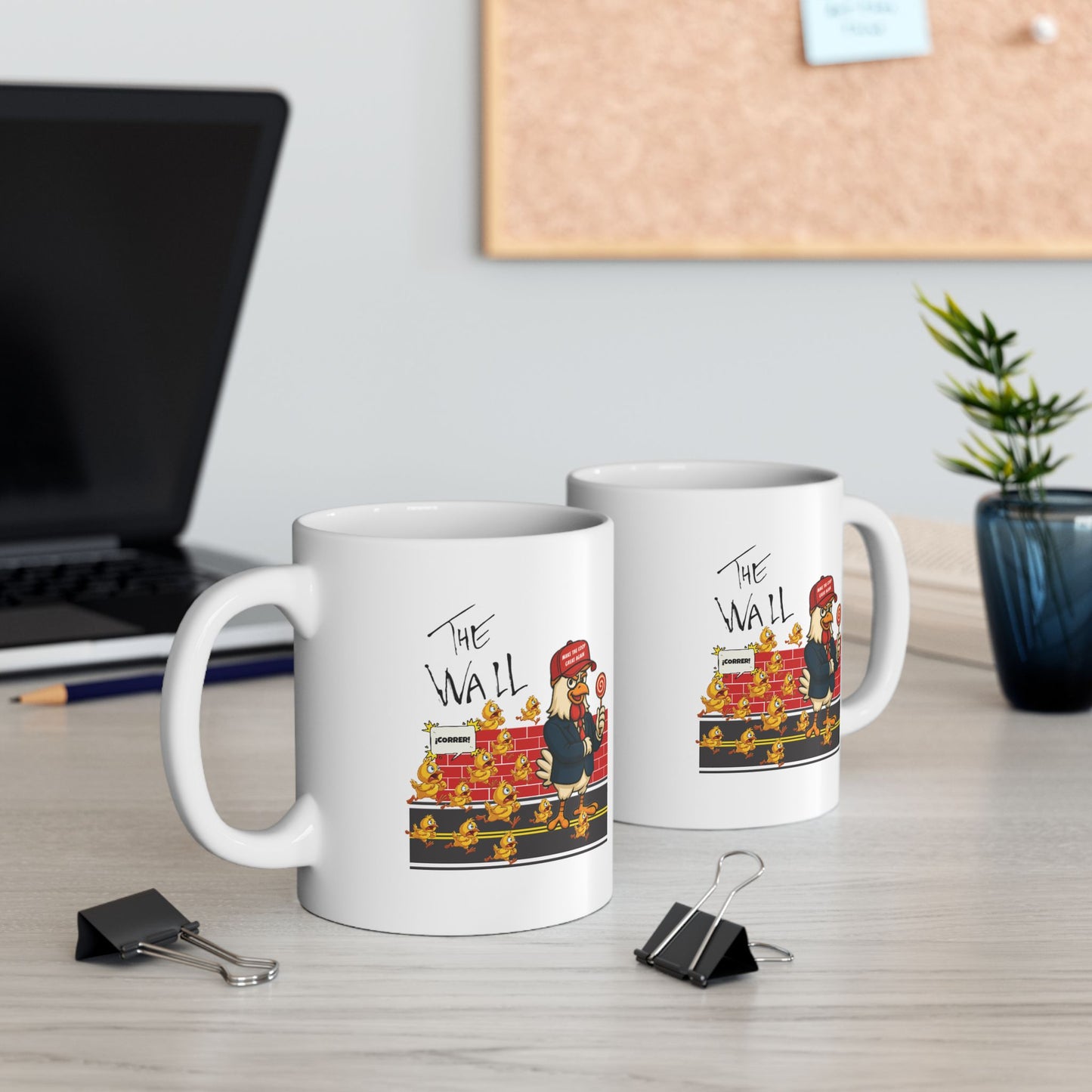 Another Chick Thru the Wall Coffee Mug – Funny Rooster Mug in 11oz or 15oz – Political Chicken Humor Gift