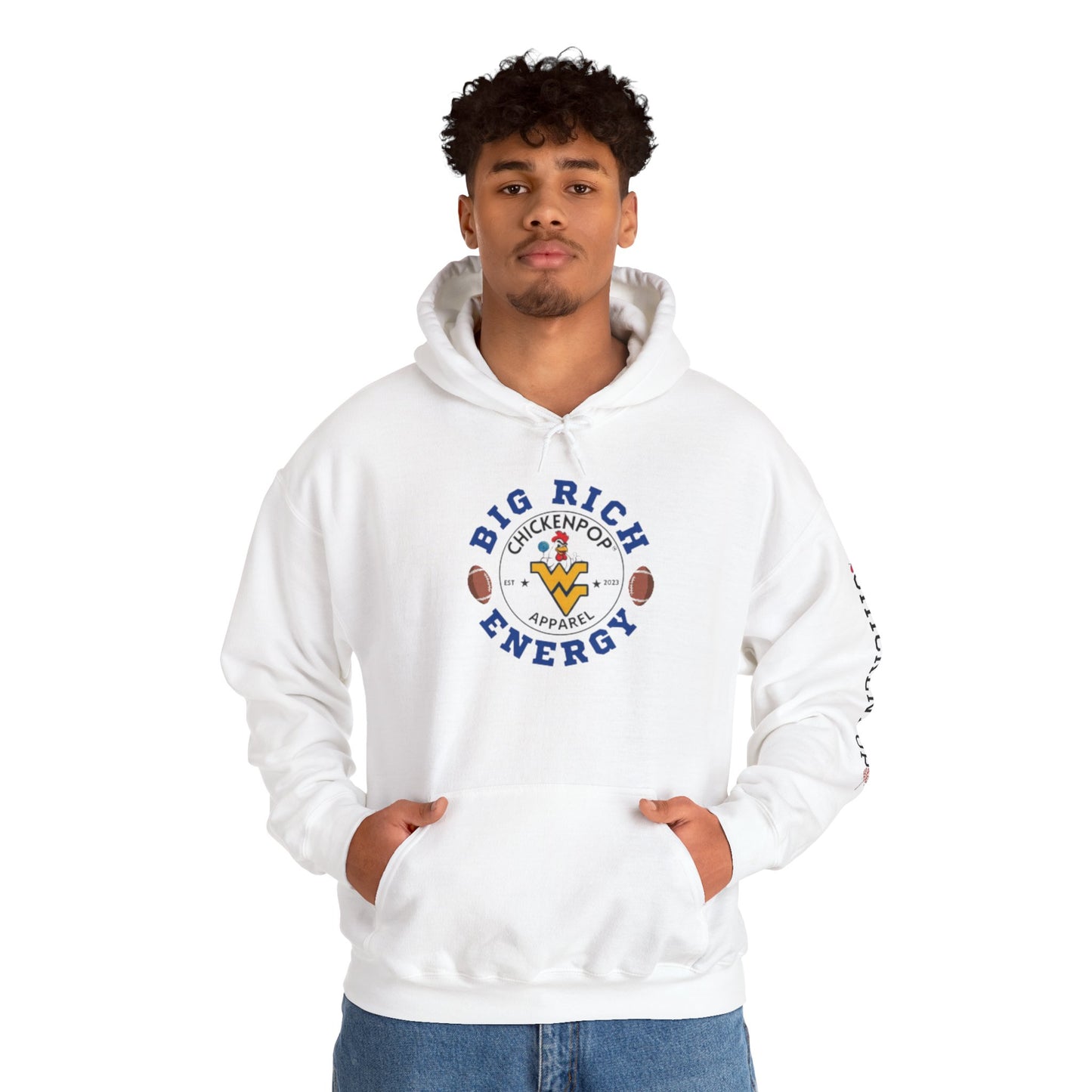 Big Rich Energy WV Logo Unisex Hoodie - ChickenPop Arm Logo Edition