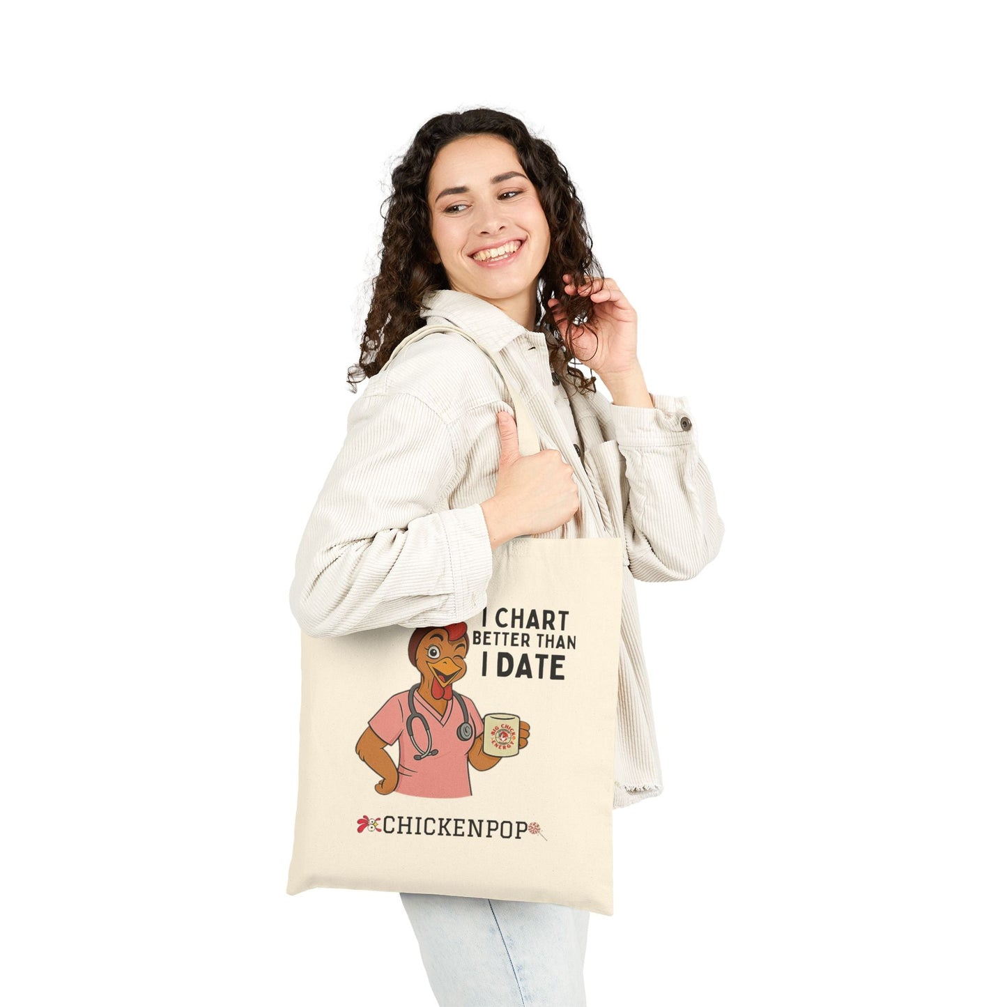 Nurse's Humor Tote Bag - I Chart Better Than I Date - Perfect Gift for Healthcare Workers, Nurse Appreciation, Everyday Use