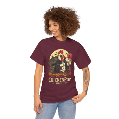 ChickenPop Sucker For a Pop Vampire Rooster Halloween T-Shirt – Funny Spooky Graphic Tee for Fall & Costume Season