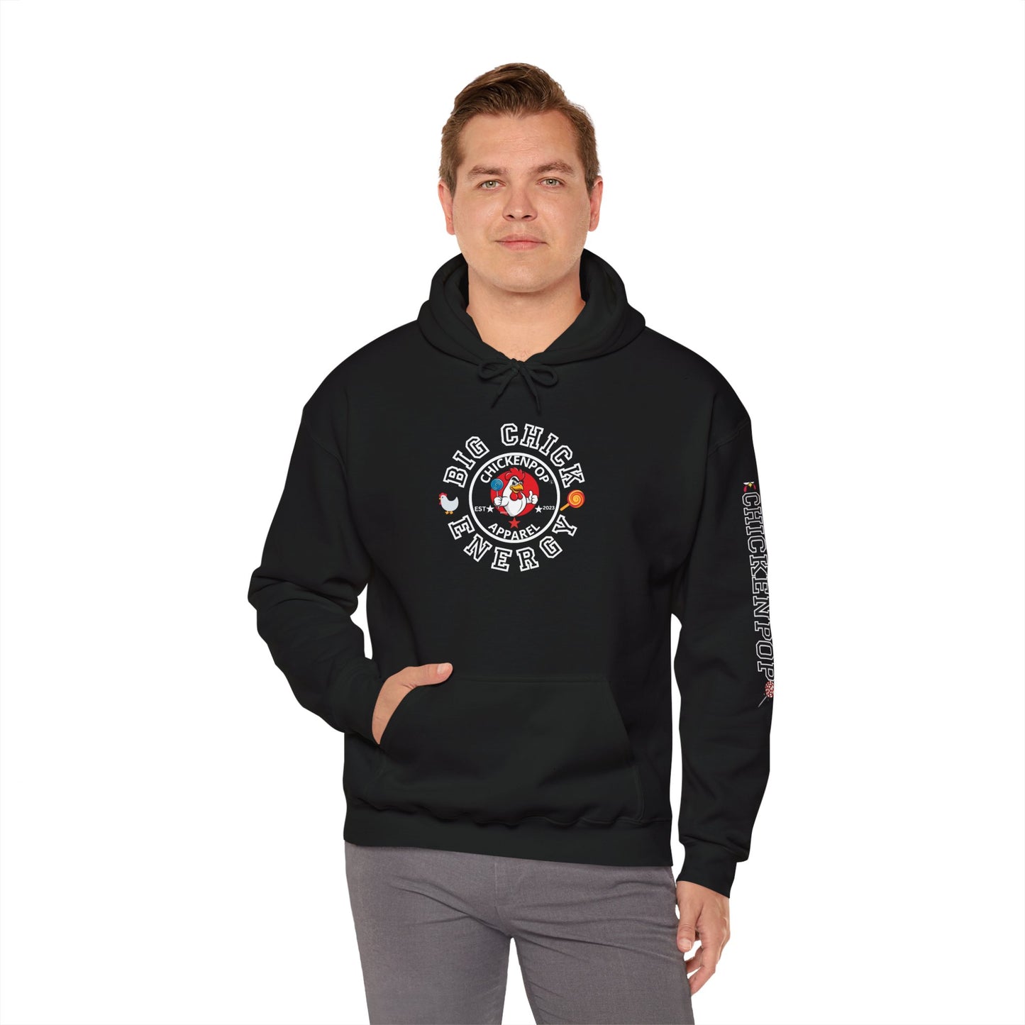 Big Chick Energy Logo Unisex Hoodie - ChickenPop Arm Logo Edition
