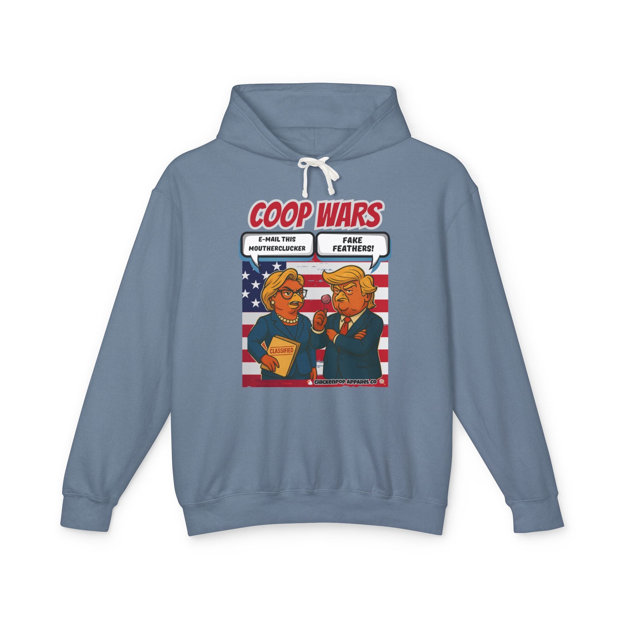 Coop Wars Hoodie – Funny Political Graphic Pullover | Unisex Relaxed Fit | Ethically Made & OEKO-TEX Certified Streetwear