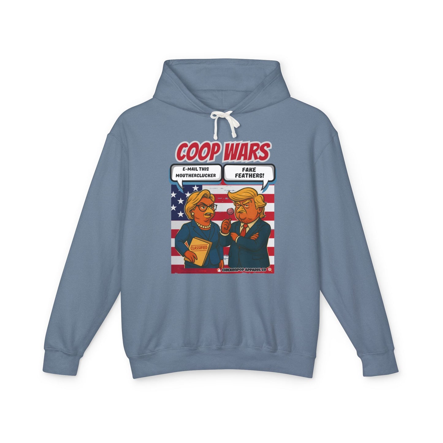 Coop Wars Hoodie – Funny Political Graphic Pullover | Unisex Relaxed Fit | Ethically Made & OEKO-TEX Certified Streetwear