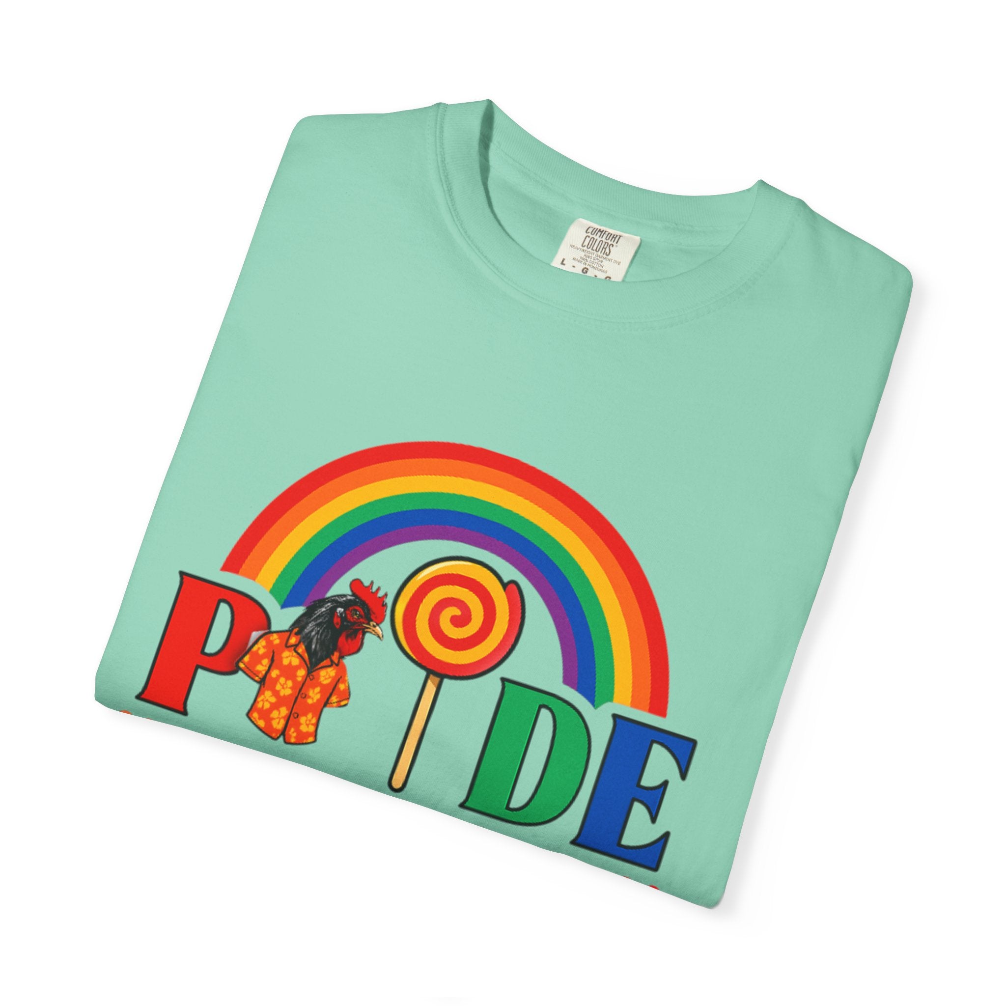 Pride Rainbow Lollipop T-Shirt — "PRIDE" ChickenPop Apparel Co. Graphic Tee