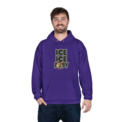 ICE ICE BABY Funny Chicken Hoodie – Retro Hip-Hop Pullover for Music Fans, Students & Cold-Weather Comedians