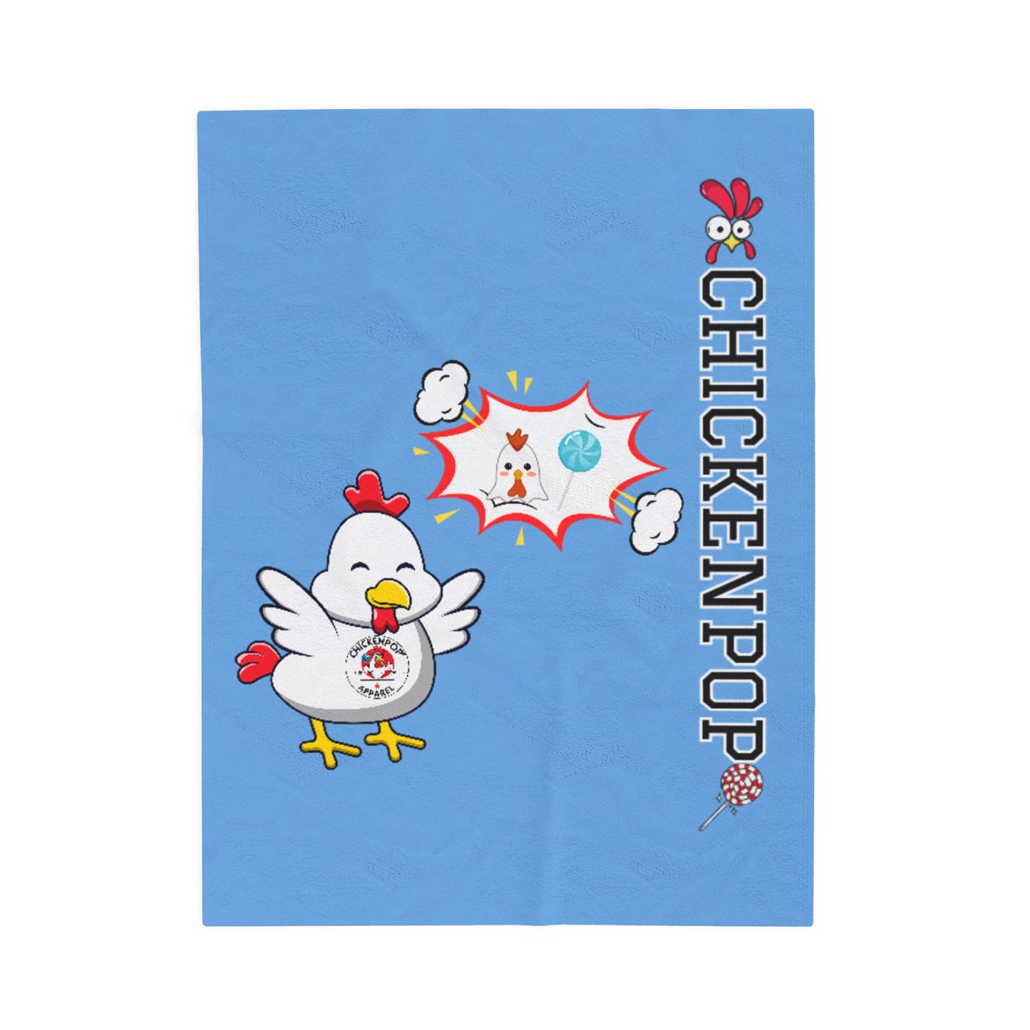 Dirty Mind Emoji Chick Velveteen Plush Blanket Carolina Blue