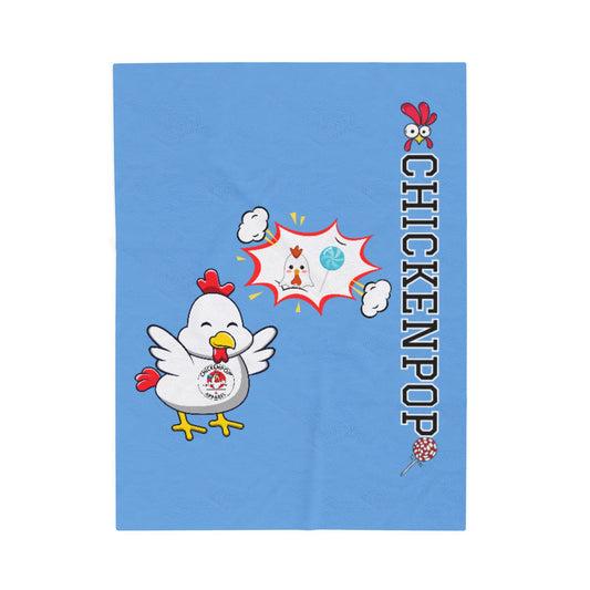 Dirty Mind Emoji Chick Velveteen Plush Blanket Carolina Blue