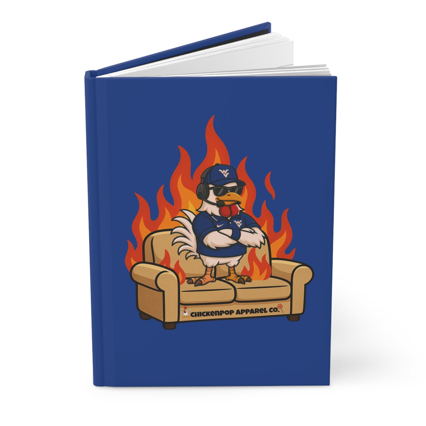 Big Rich Energy “Burnin’ Down the Couch” Hardcover Journal – Funny Rooster Notebook, Bold Attitude Writing Journal