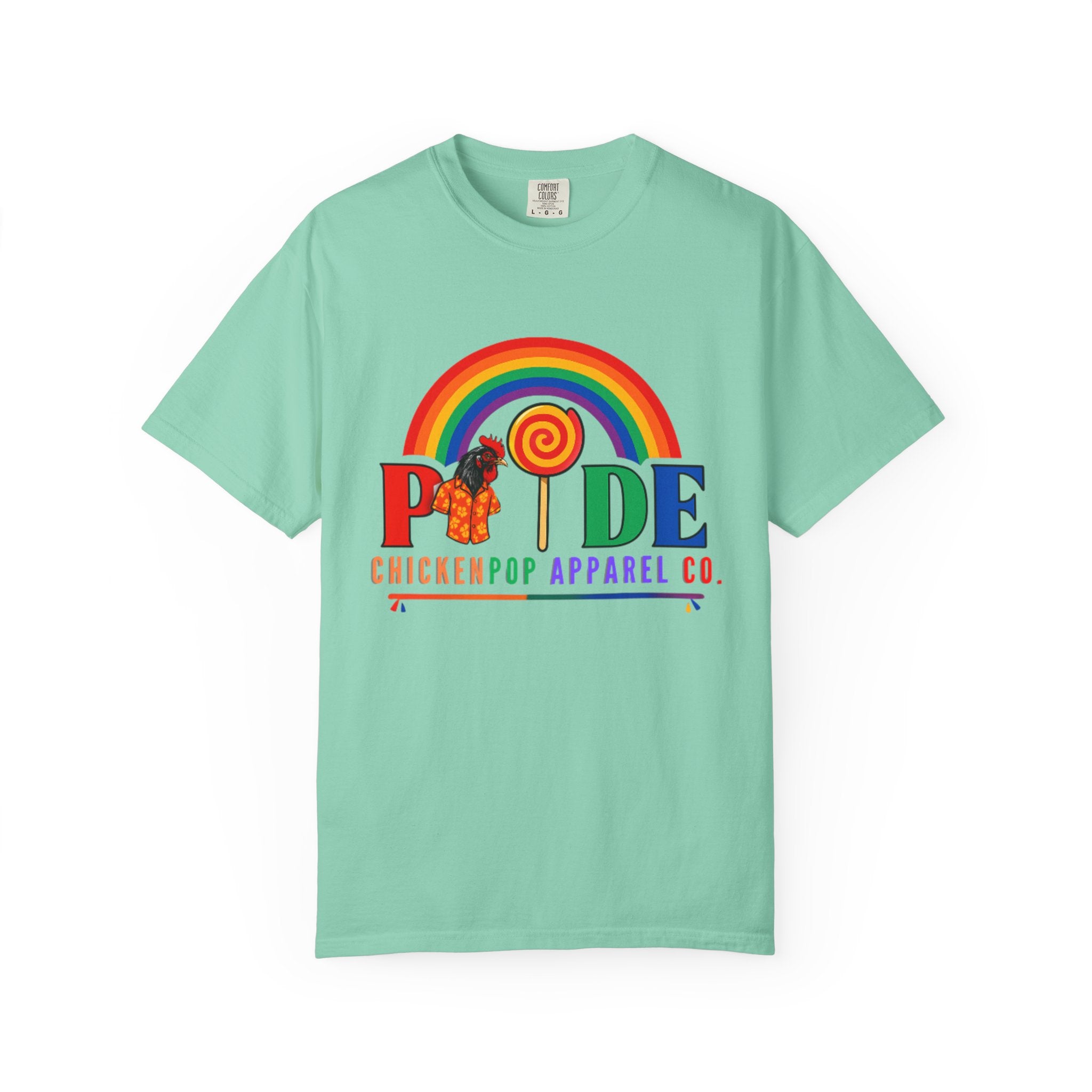Pride Rainbow Lollipop T-Shirt — "PRIDE" ChickenPop Apparel Co. Graphic Tee