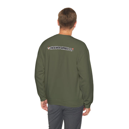 Coop Wars Crewneck Sweatshirt – Funny Political Graphic Pullover | Unisex Heavy Blend with ChickenPop Logo | Ethically Made & Cozy Cold-Weather Humor
