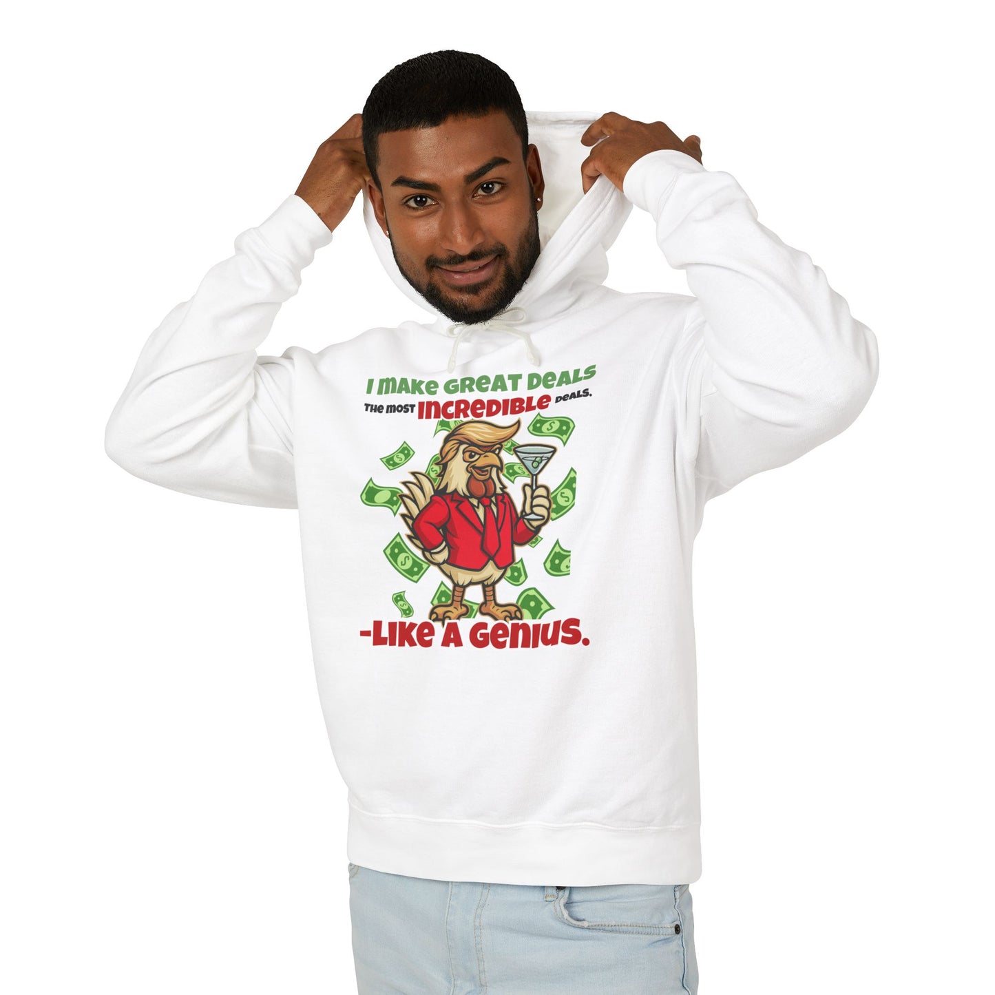 Like A Genius Hoodie – Funny Political Graphic Pullover | Unisex Relaxed Fit | Ethically Made & OEKO-TEX Certified Streetwear