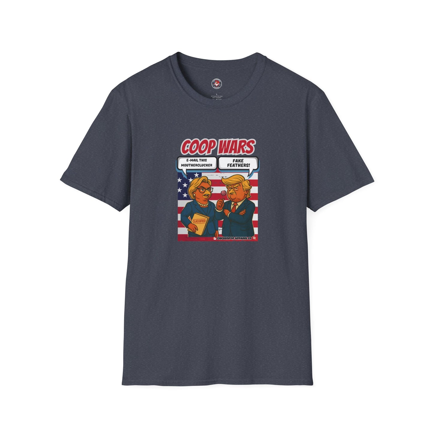 Coop Wars™ Tee – Hilaregg Cluckton vs. Cock-a-Doodle-Don | Political Chicken Fight Shirt