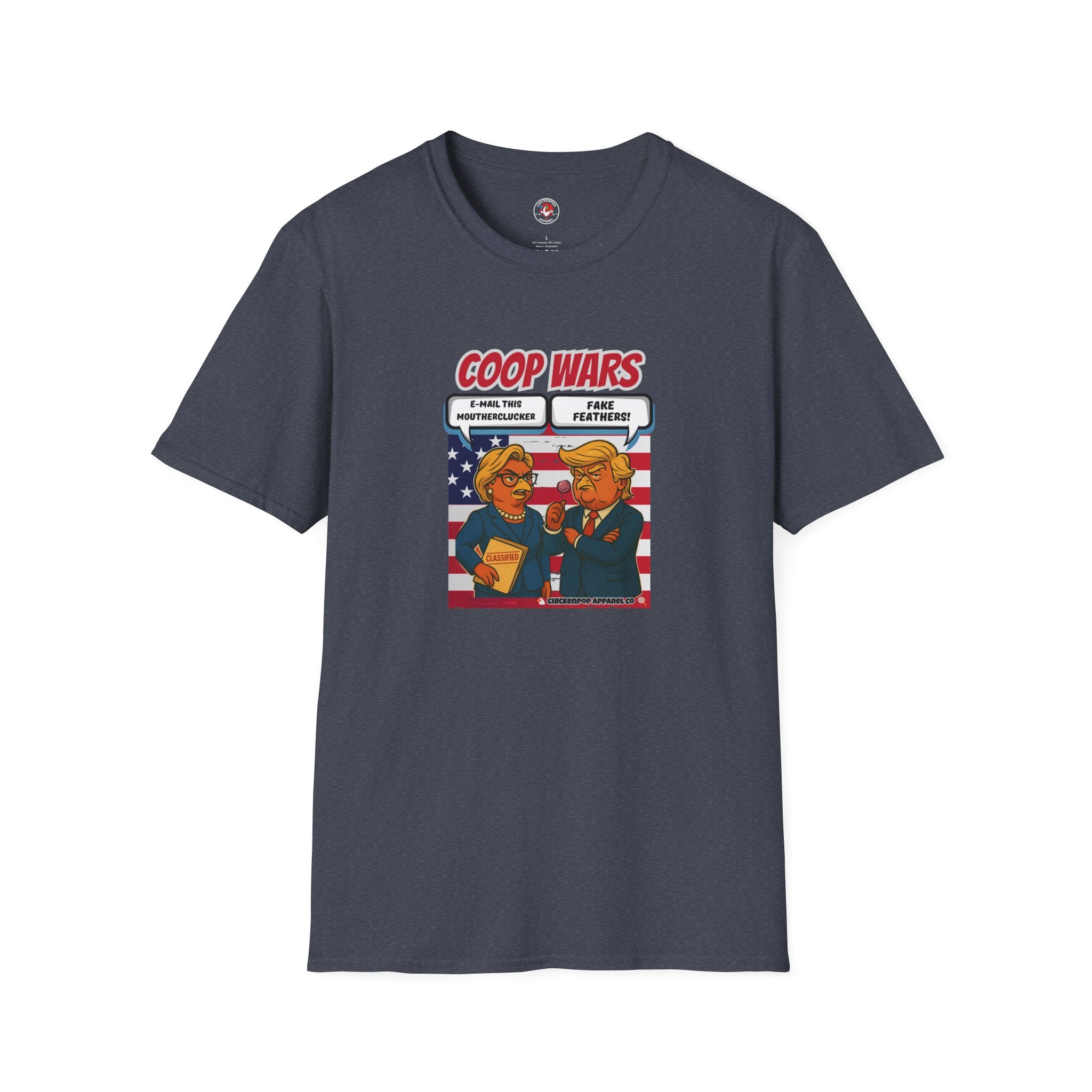Coop Wars™ Tee – Hilaregg Cluckton vs. Cock-a-Doodle-Don | Political Chicken Fight Shirt
