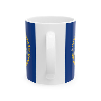 Don’t Be A Devries Mug – Stick With Your Flock Funny Coffee Mug – Bold Yellow Ceramic Mug for Fans & Loyal Flock Blue