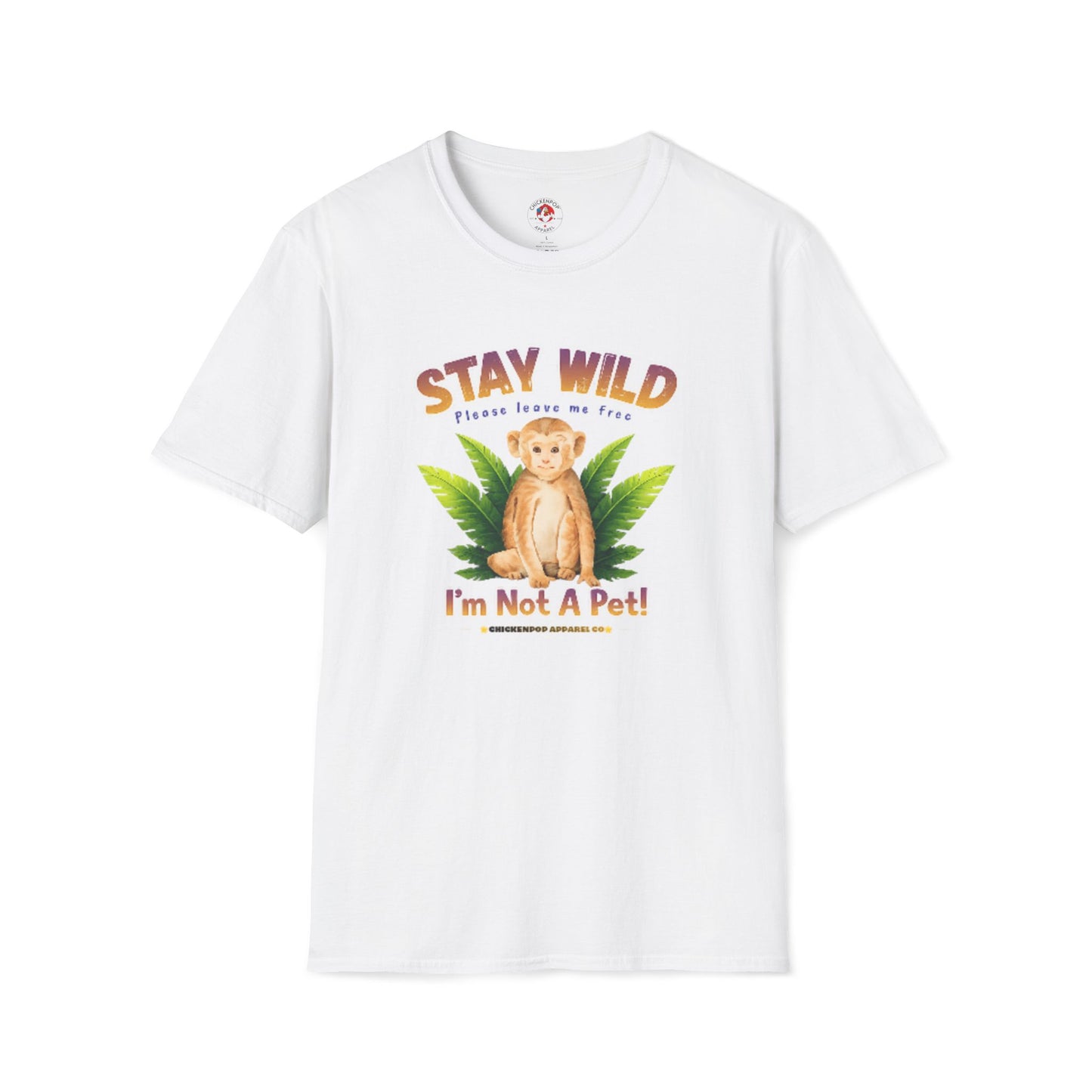 🐵Stay Wild – I’m Not a Pet Monkey Shirt | Animal Rights Graphic Tee | Ethical Wildlife Awareness Unisex T-Shirt