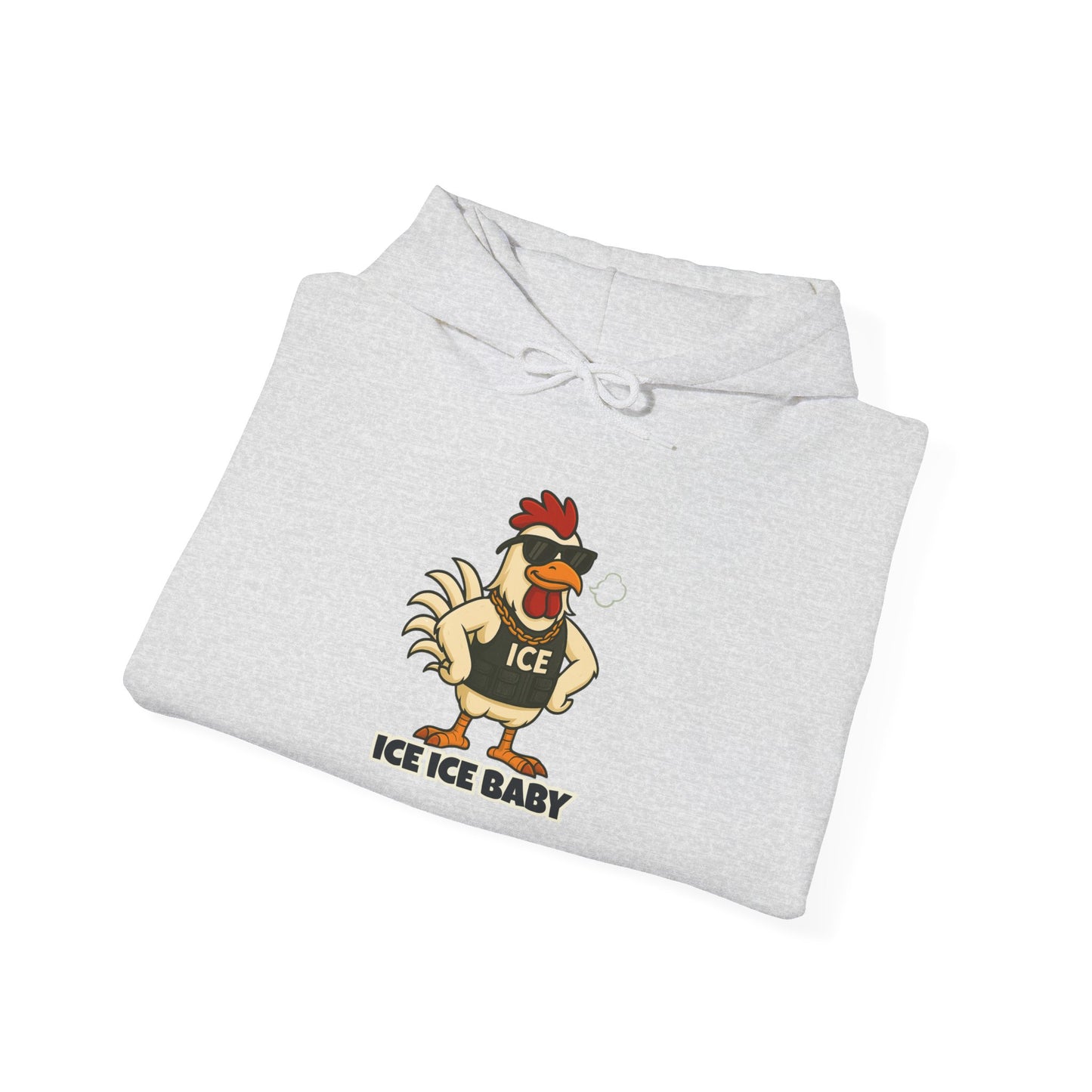 🧊 ICE ICE BABY Funky Chicken Agent Hoodie – Coop Daddy Parody Hoodie for Music & Poultry Fans