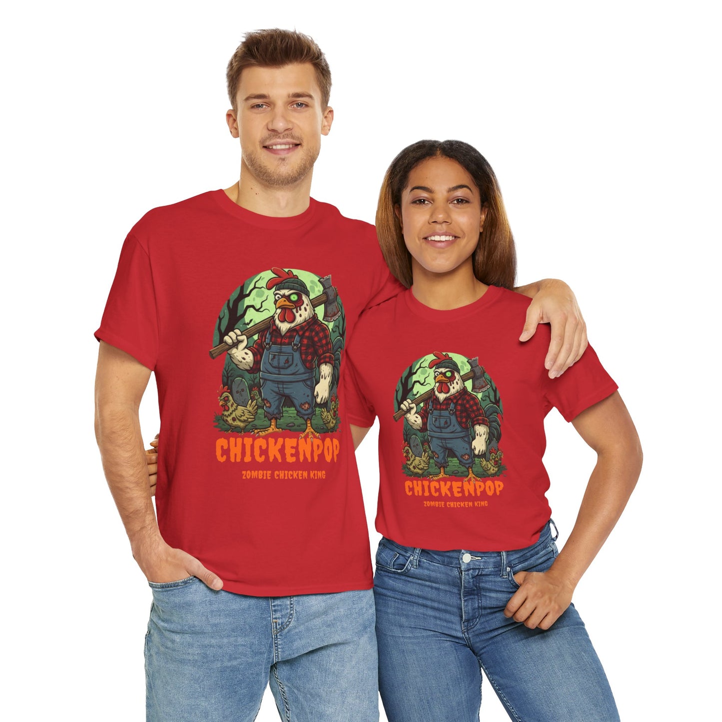 Zombie Chicken King Halloween Shirt – Funny Spooky T-Shirt
