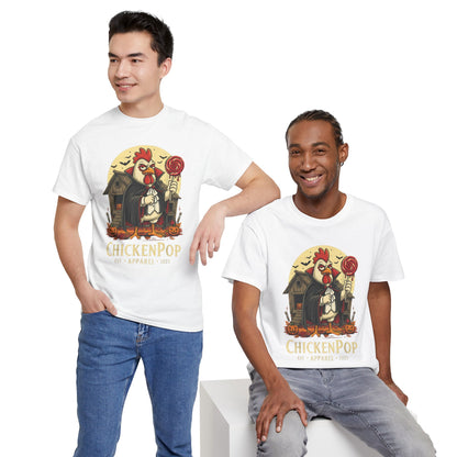 ChickenPop Sucker For a Pop Vampire Rooster Halloween T-Shirt – Funny Spooky Graphic Tee for Fall & Costume Season