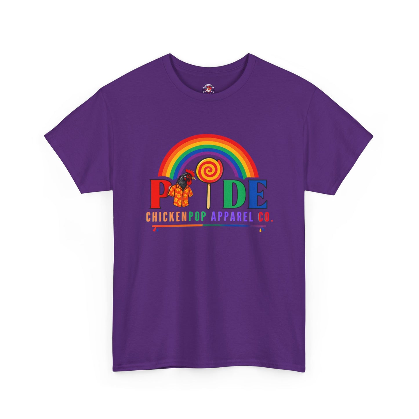 Pride Rainbow Lollipop T-Shirt — "PRIDE" ChickenPop Apparel Co. Graphic Tee
