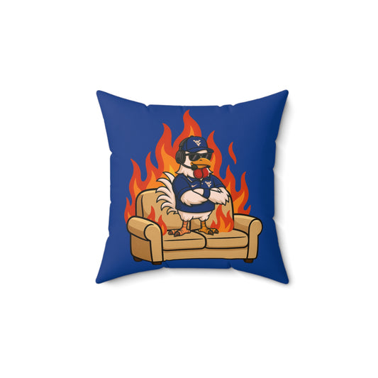 Big Rich Energy 'Burnin' Down the Couch's  Spun Polyester Square Pillow Royal Blue