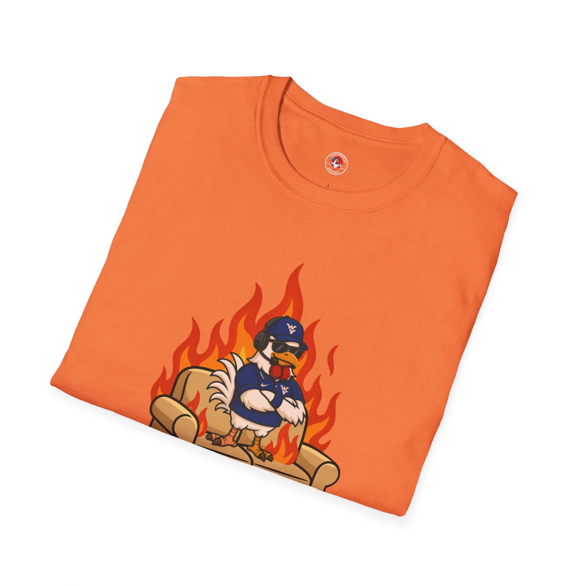 Big Rich Energy Couch Burning Shirt | Funny WVU Mountaineers Football Coach Tee | Morgantown Tradition Apparel