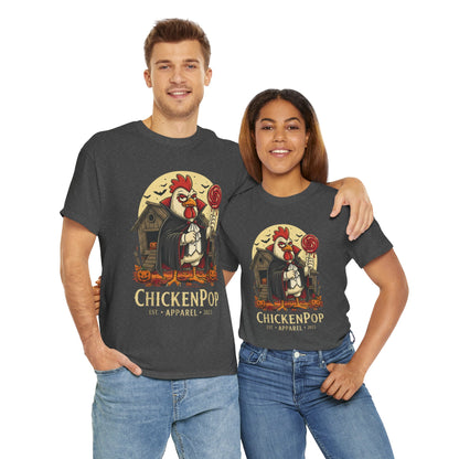ChickenPop Sucker For a Pop Vampire Rooster Halloween T-Shirt – Funny Spooky Graphic Tee for Fall & Costume Season