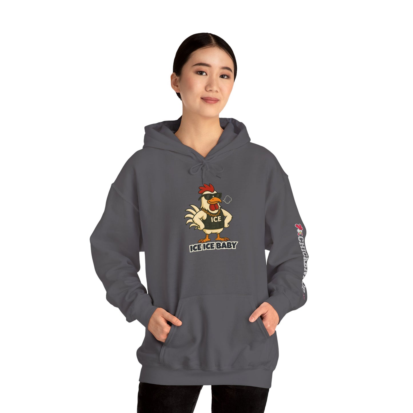 🧊 ICE ICE BABY Funky Chicken Agent Hoodie – Coop Daddy Parody Hoodie for Music & Poultry Fans