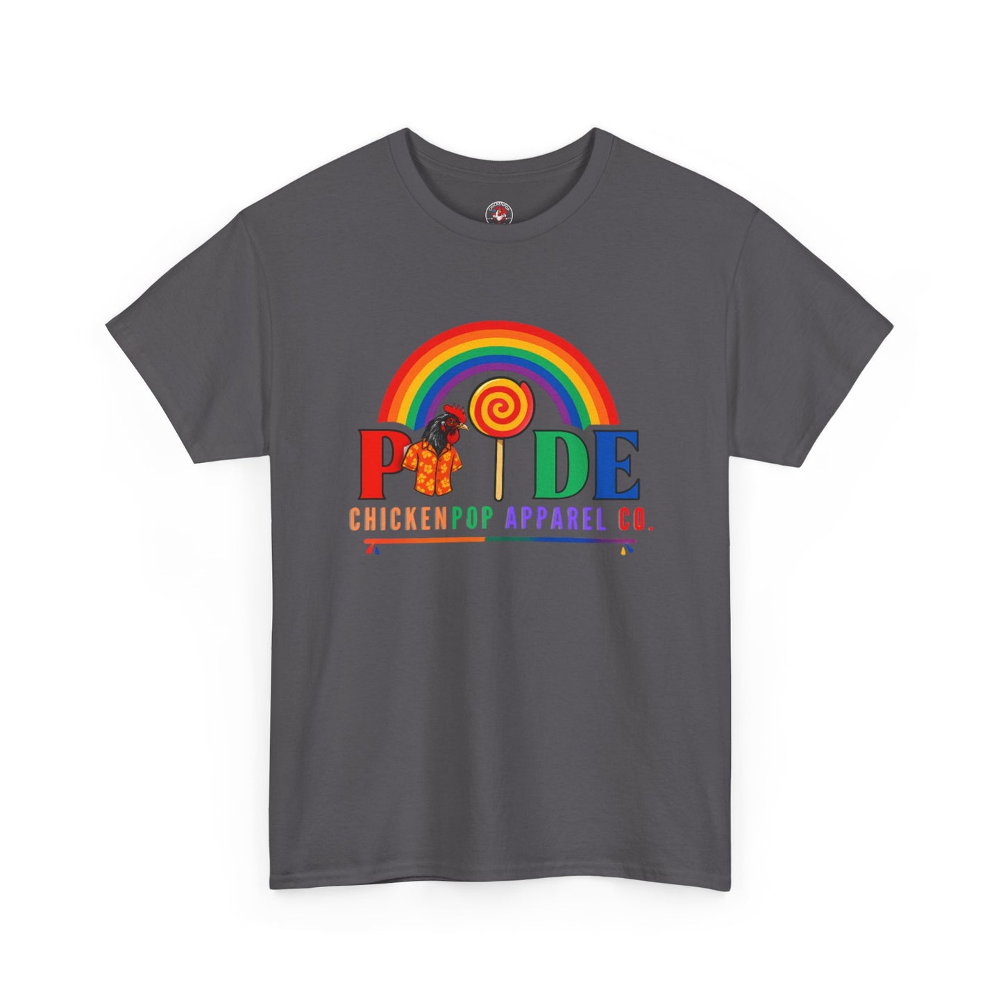 Pride Rainbow Lollipop T-Shirt — "PRIDE" ChickenPop Apparel Co. Graphic Tee