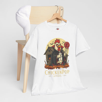 ChickenPop Sucker For a Pop Vampire Rooster Halloween T-Shirt – Funny Spooky Graphic Tee for Fall & Costume Season