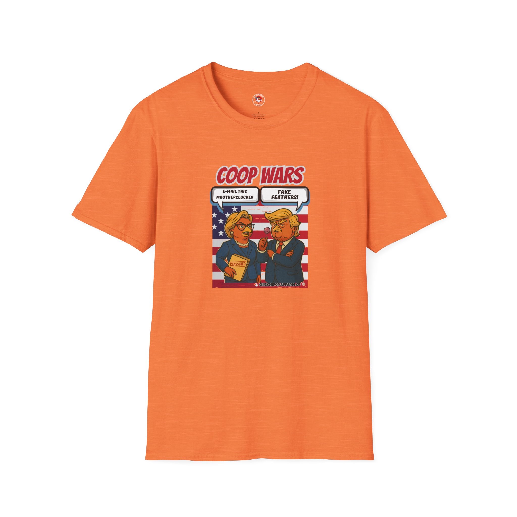 Coop Wars™ Tee – Hilaregg Cluckton vs. Cock-a-Doodle-Don | Political Chicken Fight Shirt