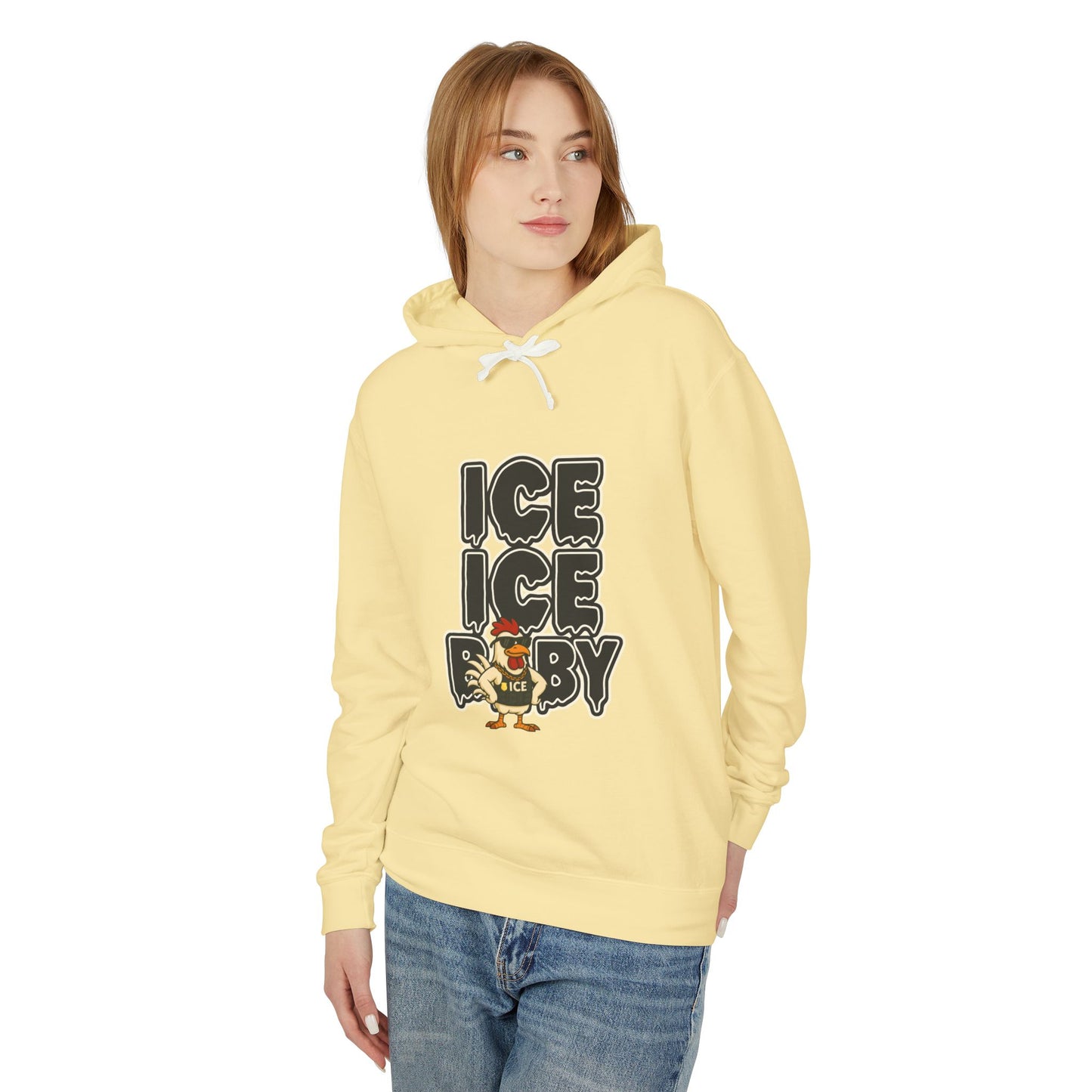 🧊 ICE ICE BABY Funny Chicken Hiodie – Coop Daddy Parody Hoodie for Music & Poultry Fans