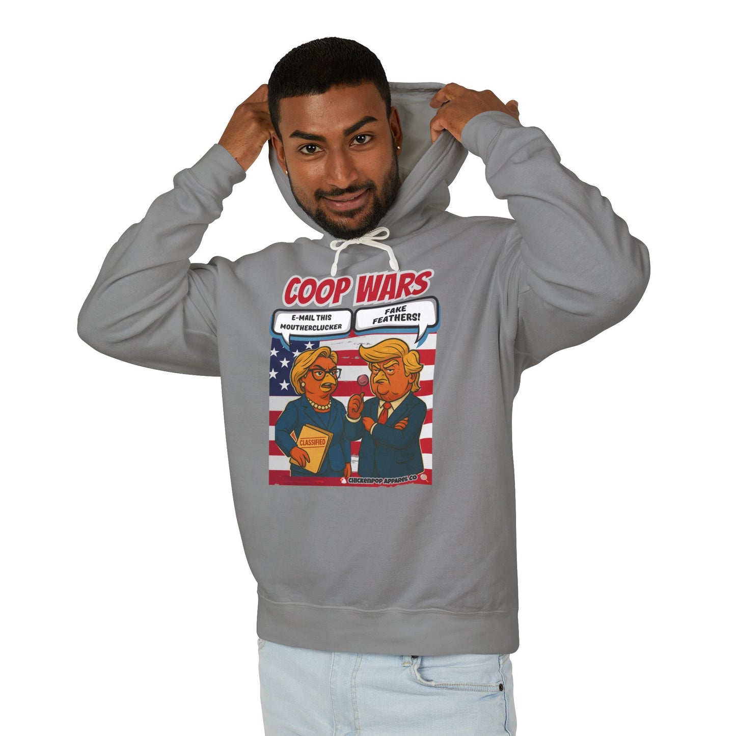 Coop Wars Hoodie – Funny Political Graphic Pullover | Unisex Relaxed Fit | Ethically Made & OEKO-TEX Certified Streetwear