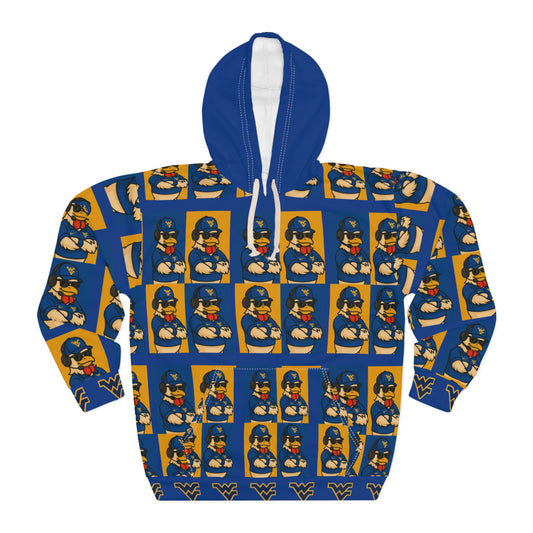 WV Big Rich Warhol Style Hoodie – Bold Blue & Gold Streetwear with Big Rich Print, Unisex Pullover