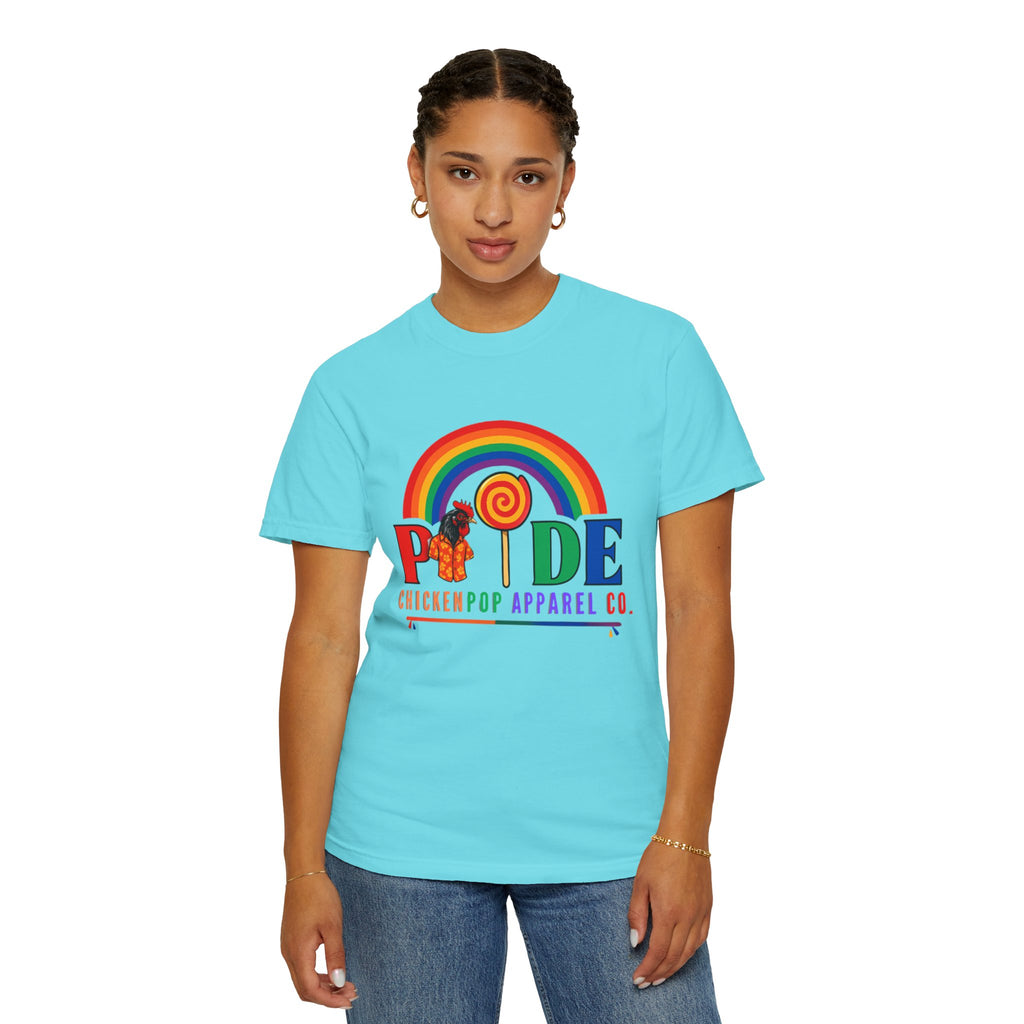 Pride Rainbow Lollipop T-Shirt — "PRIDE" ChickenPop Apparel Co. Graphic Tee