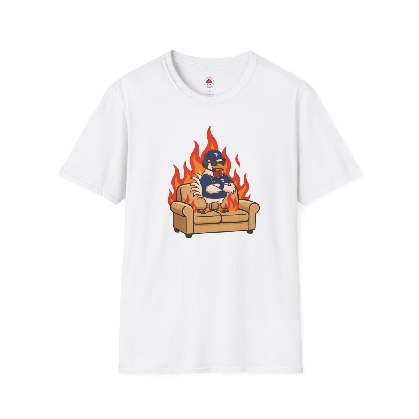Big Rich Energy Couch Burning Shirt | Funny WVU Mountaineers Football Coach Tee | Morgantown Tradition Apparel
