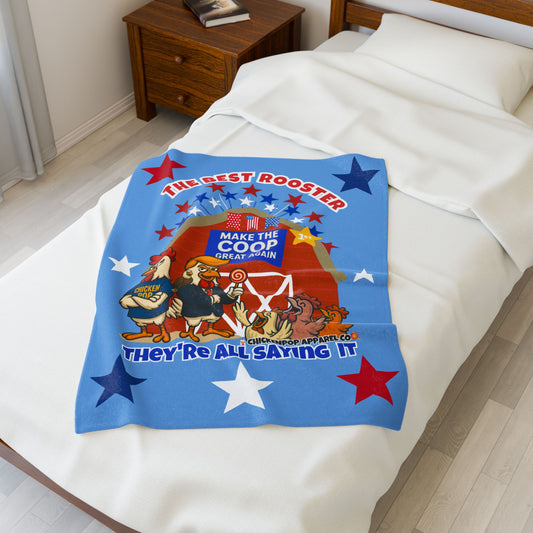 The Best Rooster Blanket – Make the Coop Great Again | Funny Chicken Throw Blanket for Adults – Cozy, Patriotic & Hilarious Gift