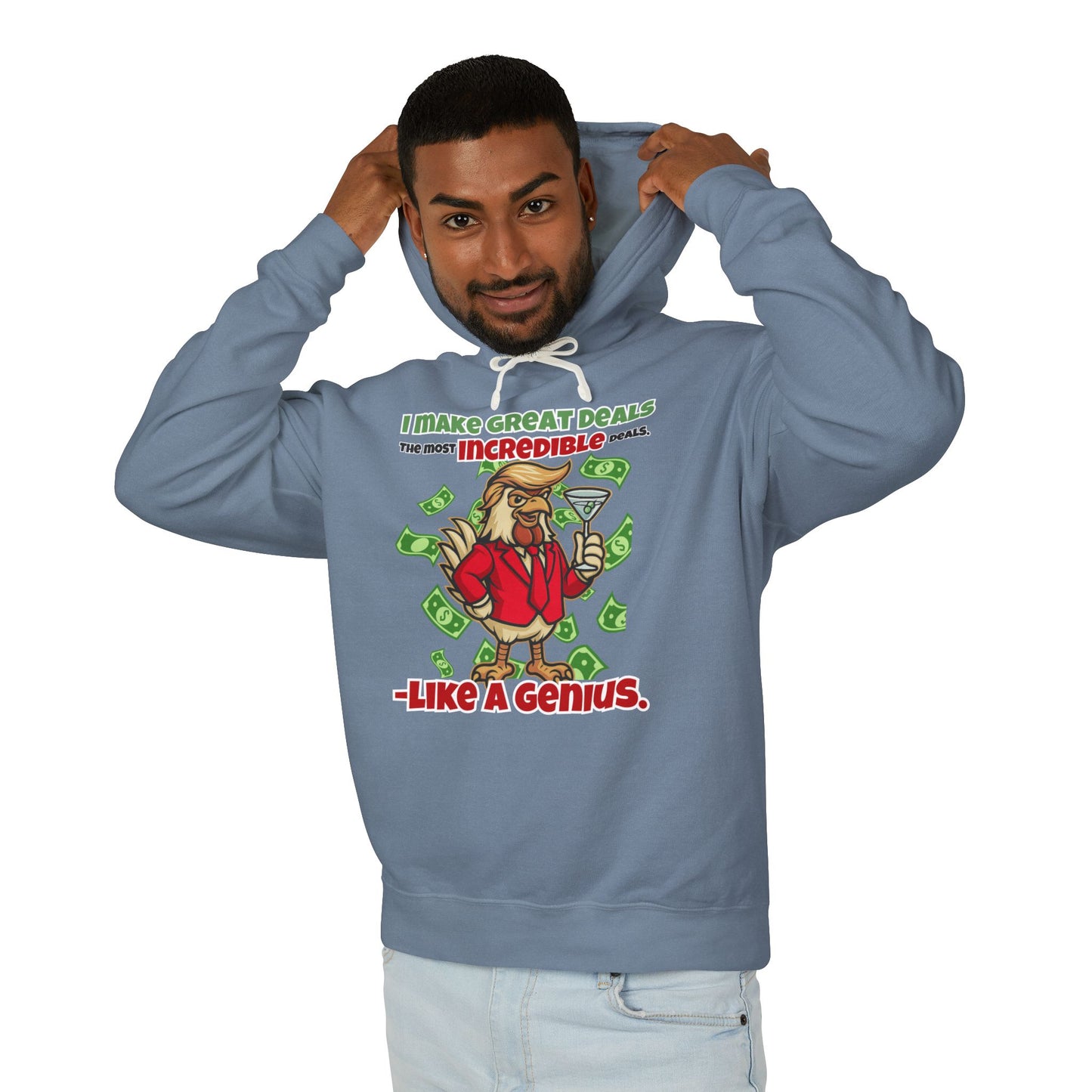 Like A Genius Hoodie – Funny Political Graphic Pullover | Unisex Relaxed Fit | Ethically Made & OEKO-TEX Certified Streetwear
